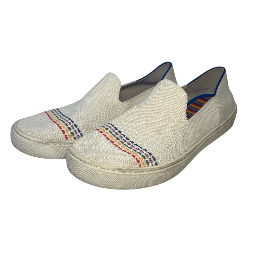 Rothy’s The Sneaker Limited Edition Rainbow Shoes Canvas Sneakers Youth Girls 4